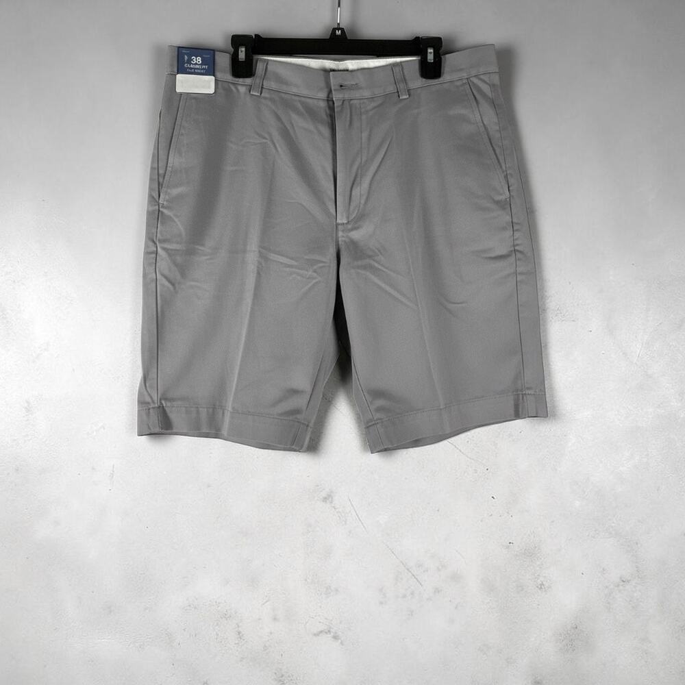 Roundtree and Yorke Casuals Flat Front Shorts Mens Size 38 Gray NWT